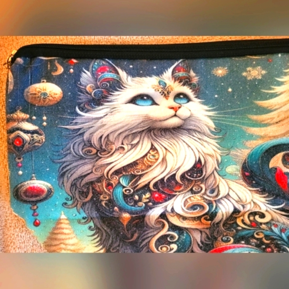 Bohemian Cat Canvas Makeup‎ Bag - NEW